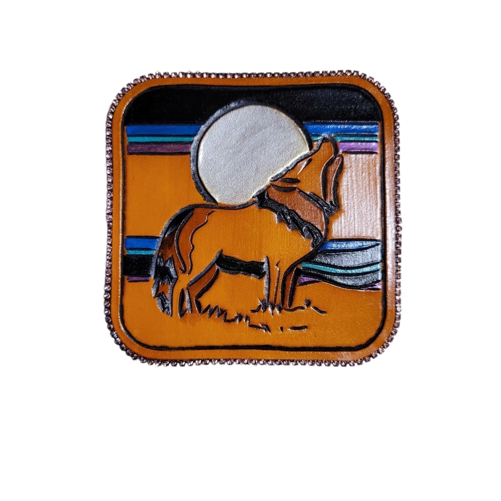 Handcrafted Genuine Leather Tooled Travel Jewelry Box